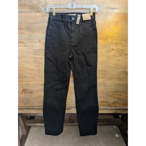 Madewell Denim - Madewell Stovepipe Jeans Womens 24 Black Denim High Rise Fitted Skinny NM217 NWT